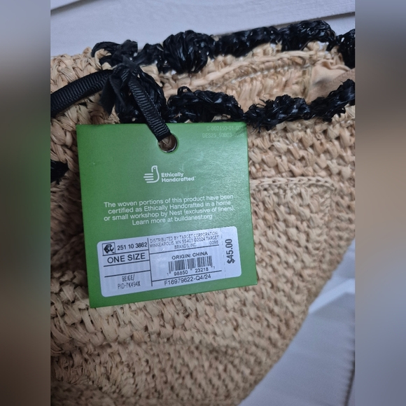 NWT Kate Spade New York x Target Natural Raffia Bow Tote Bag Purse Woven Straw - Picture 8 of 8